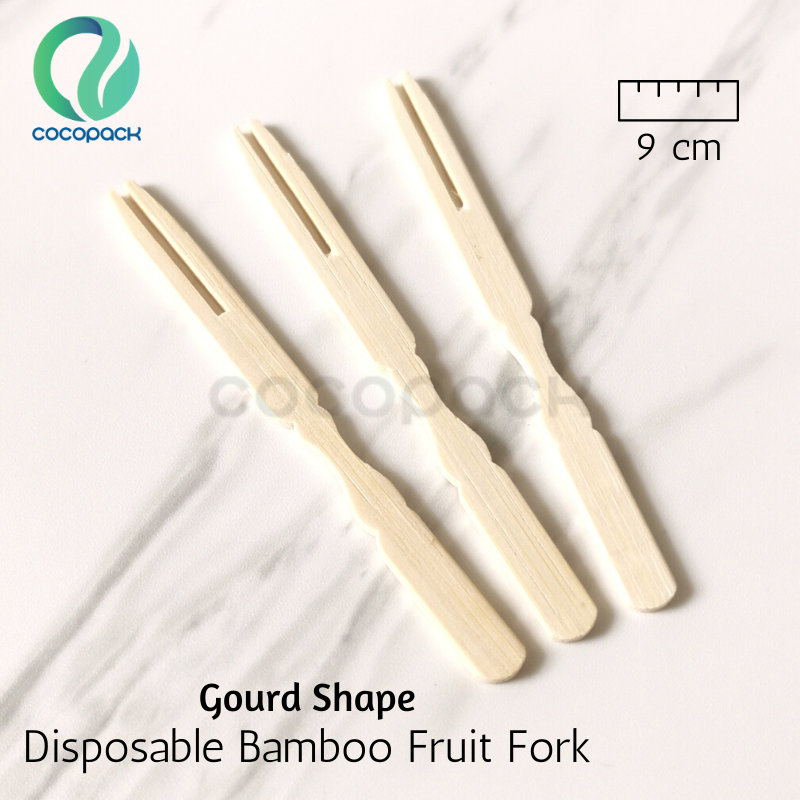 Bamboo Fruit Fork - Gourd Shape