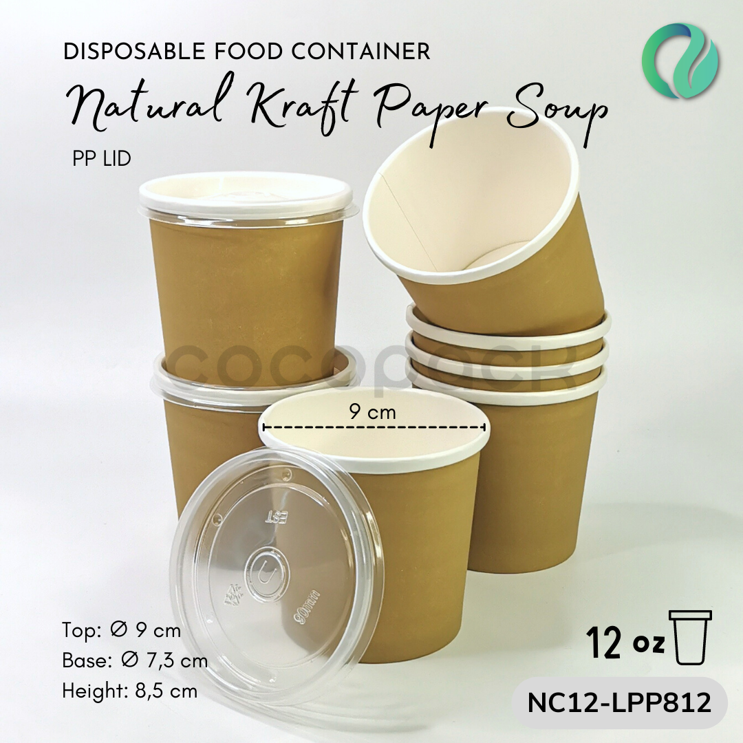 Natural Brown Kraft Paper Soup + PP LID - Gambar 12