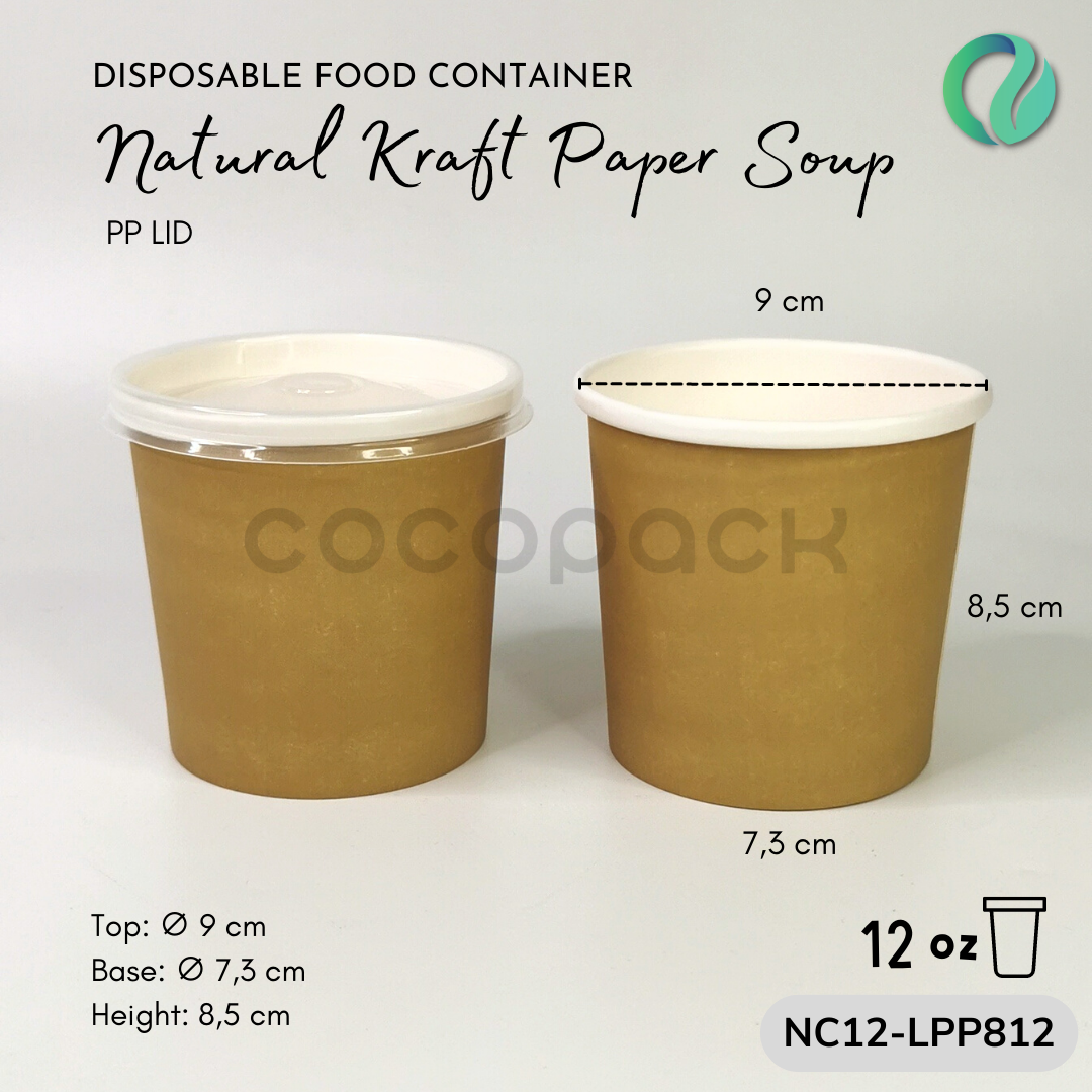 Natural Brown Kraft Paper Soup + PP LID - Gambar 7
