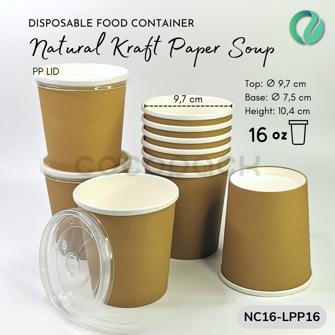 Natural Brown Kraft Paper Soup + PP LID - Gambar 11