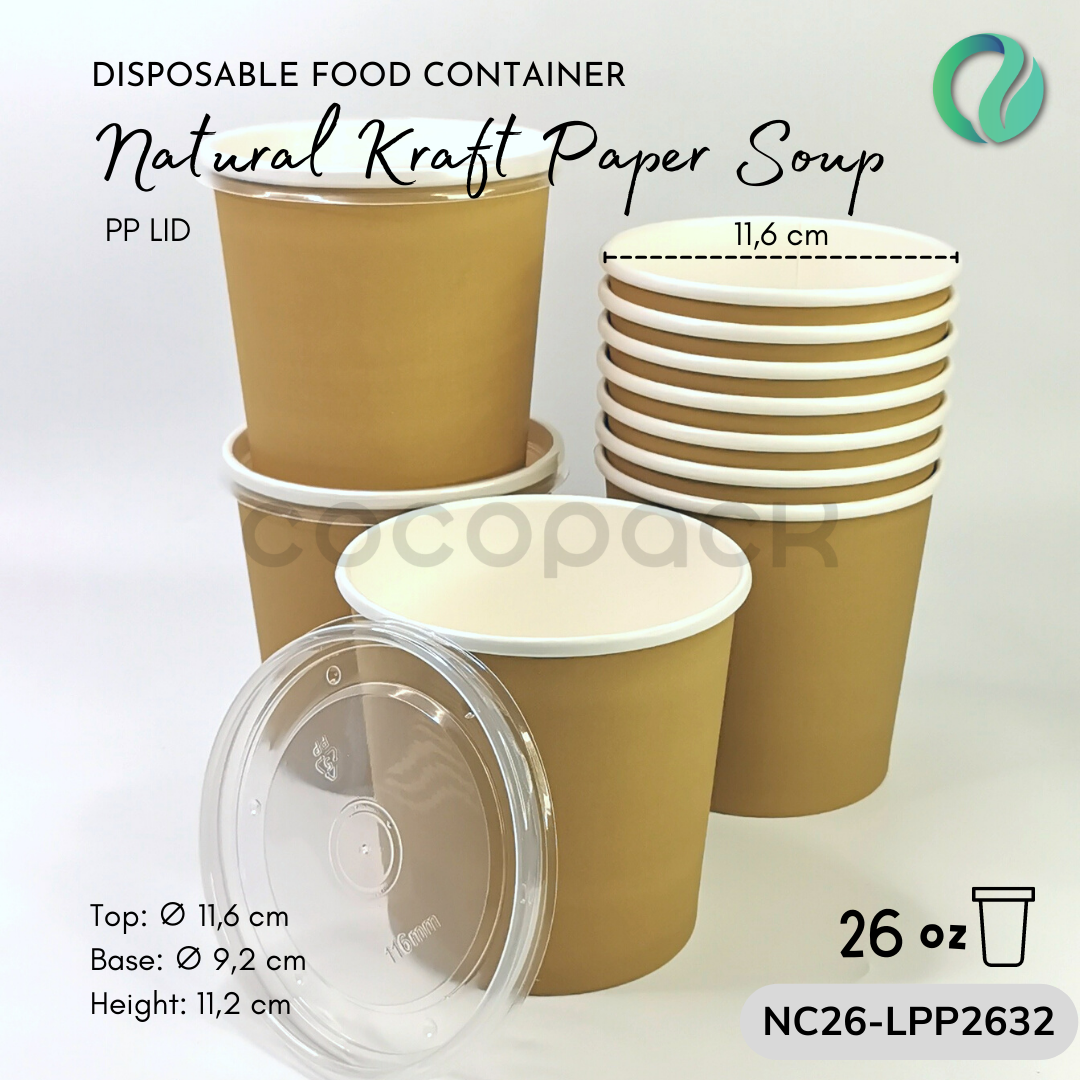 Natural Brown Kraft Paper Soup + PP LID - Gambar 14