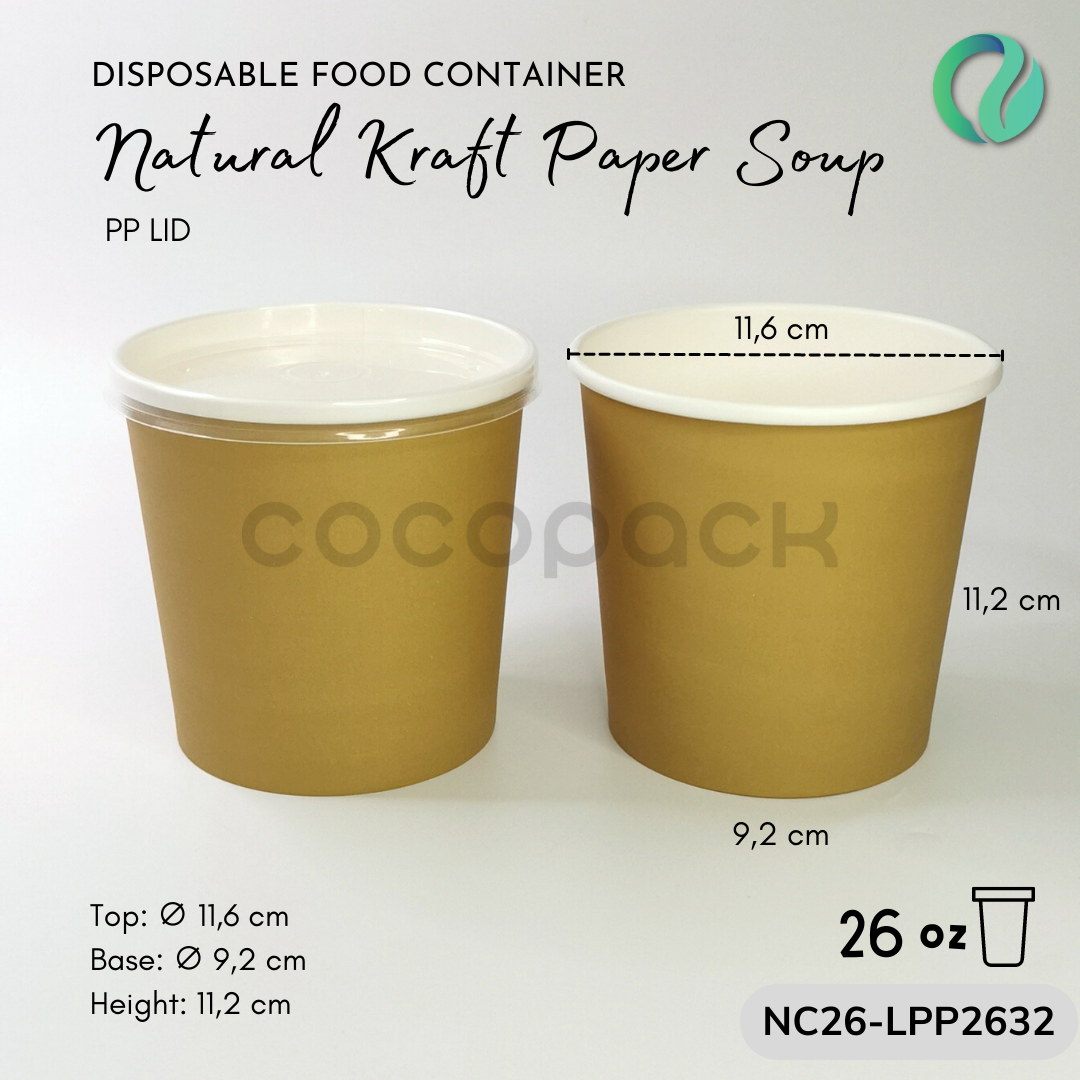 Natural Brown Kraft Paper Soup + PP LID - Gambar 9