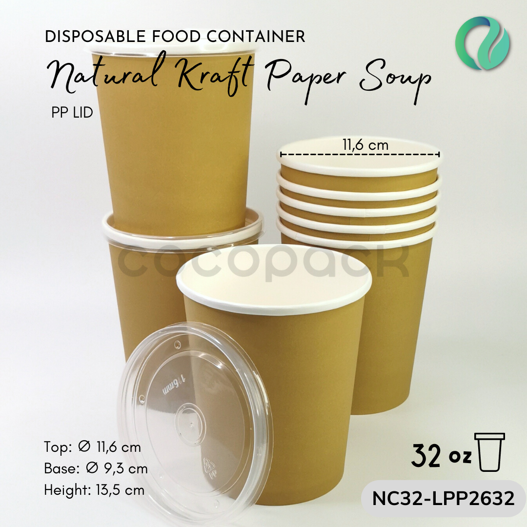 Natural Brown Kraft Paper Soup + PP LID - Gambar 13