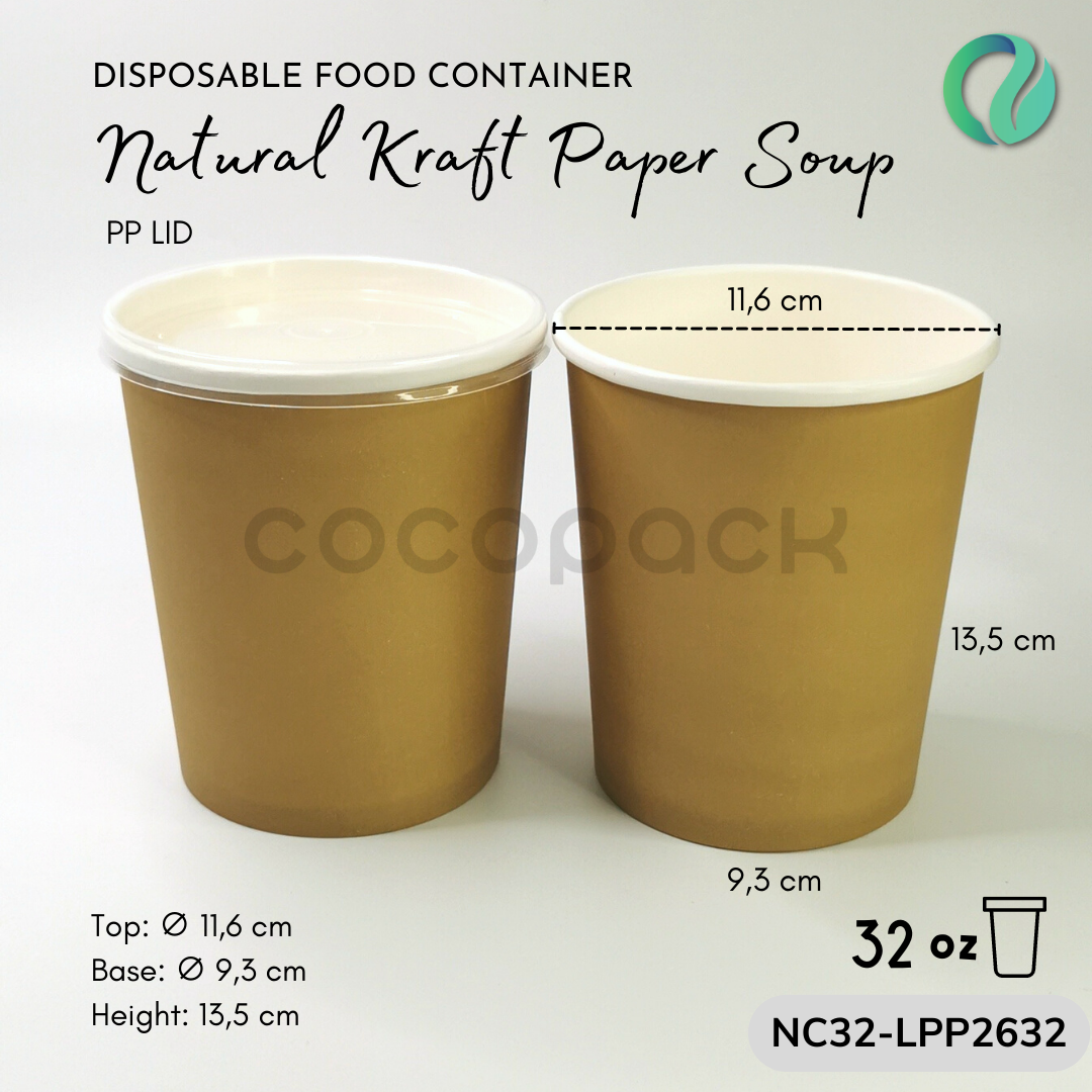 Natural Brown Kraft Paper Soup + PP LID - Gambar 10