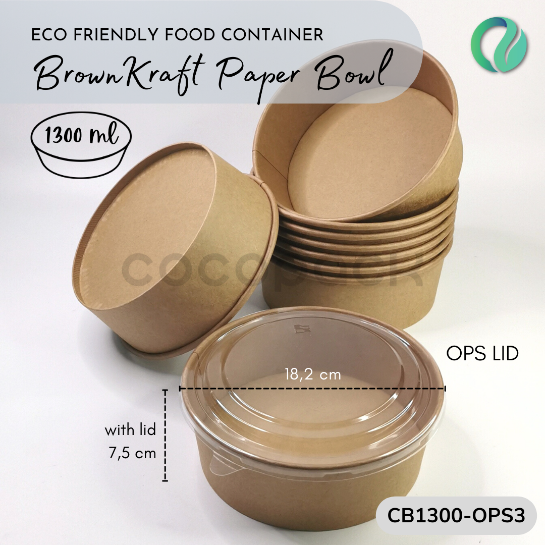 Salad Kraft Paper Bowl 500/750/1000/1300ml - Gambar 4