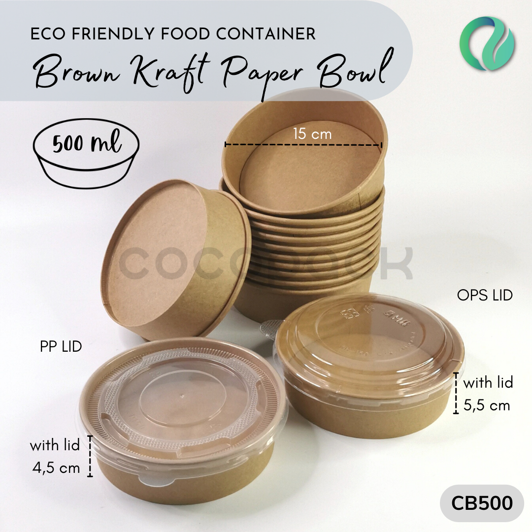 Salad Kraft Paper Bowl 500/750/1000/1300ml - Gambar 12