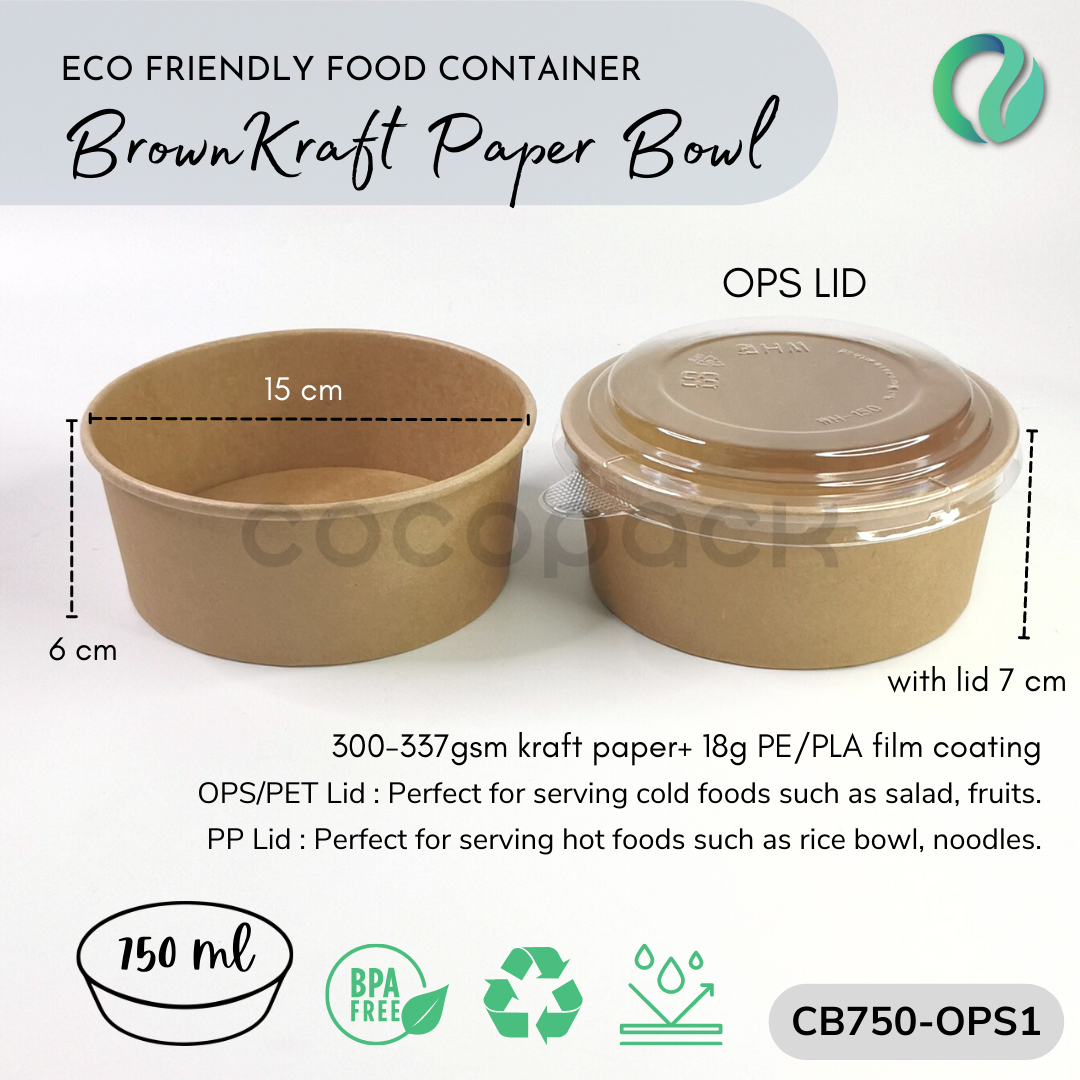 Salad Kraft Paper Bowl 500/750/1000/1300ml - Gambar 7