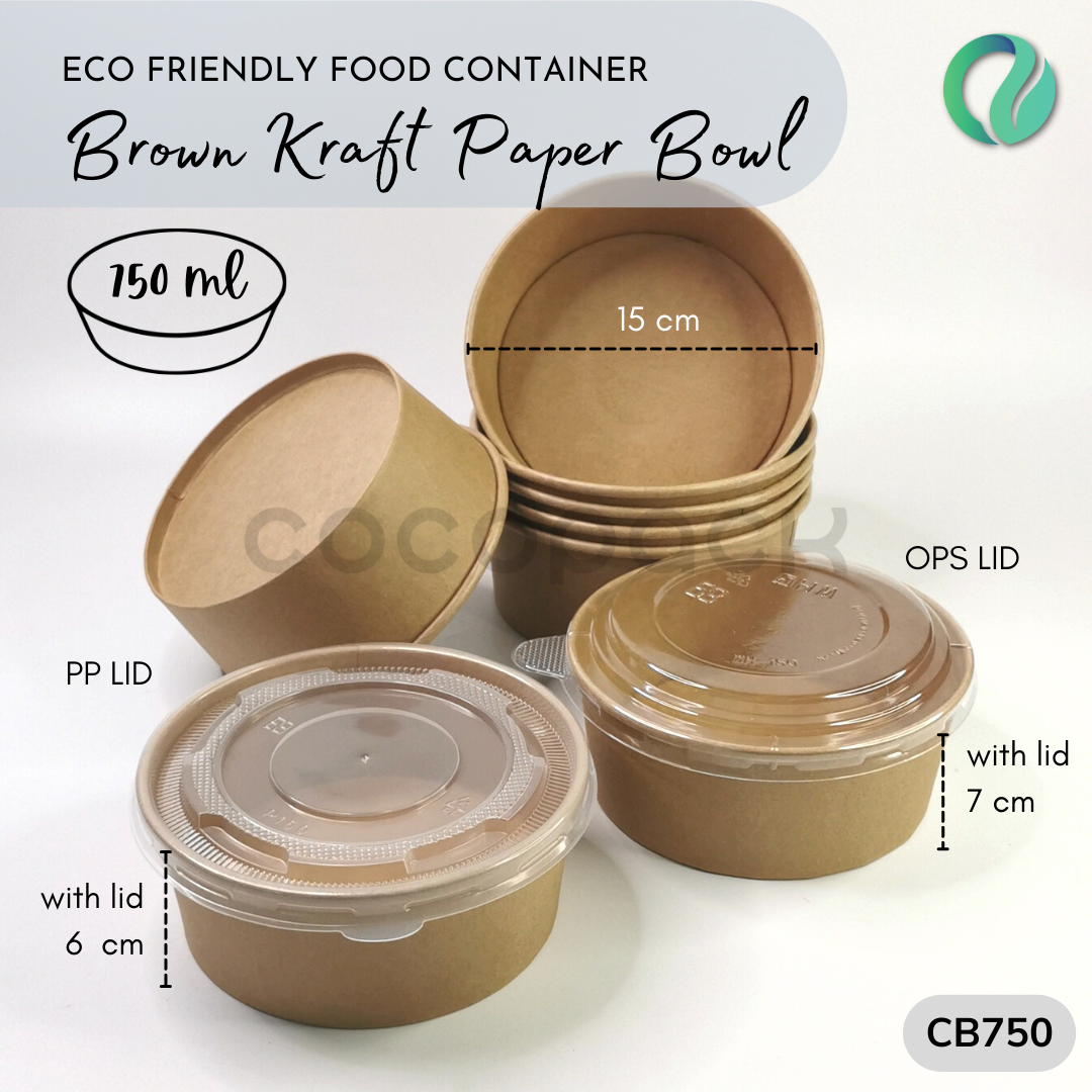Salad Kraft Paper Bowl 500/750/1000/1300ml - Gambar 9