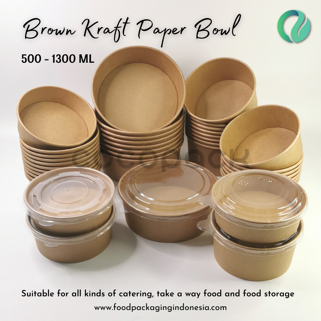 Salad Kraft Paper Bowl 500/750/1000/1300ml