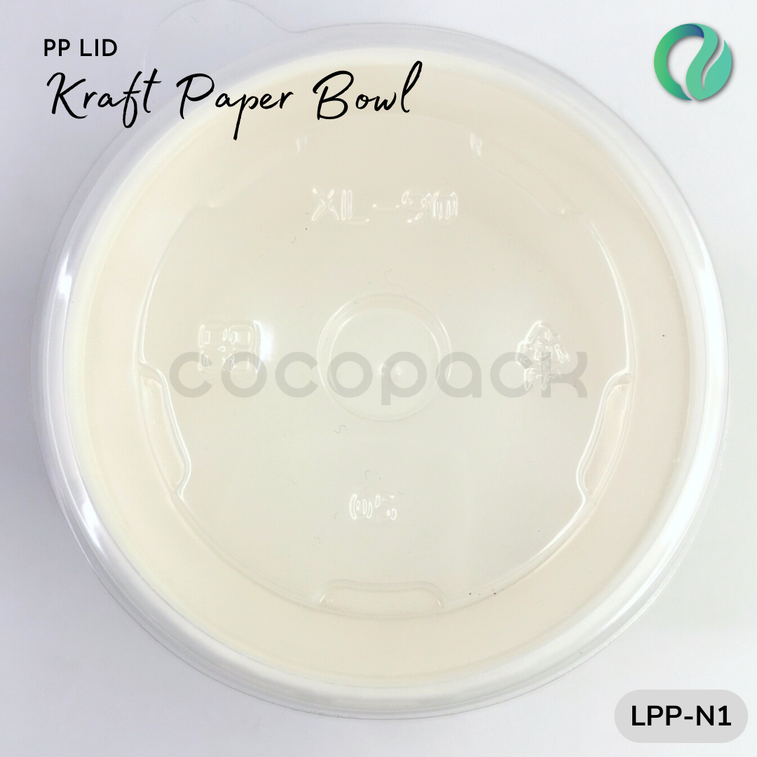 Natural Kraft Paper Bowl + PP LID - Gambar 3
