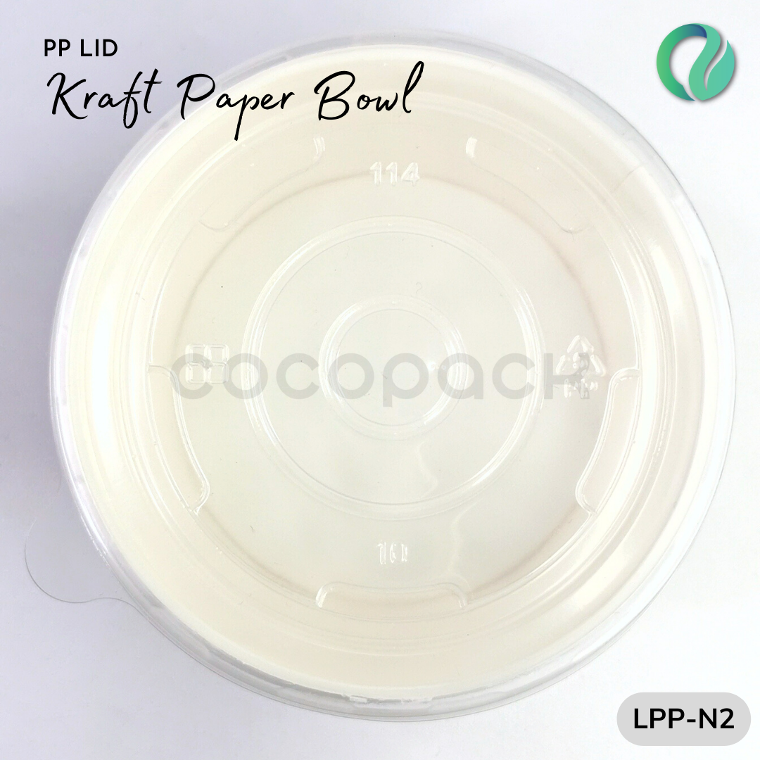 Natural Kraft Paper Bowl + PP LID - Gambar 4