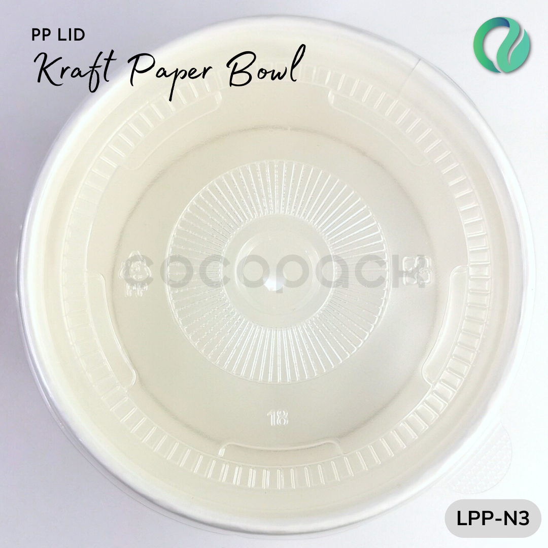 Natural Kraft Paper Bowl + PP LID - Gambar 5