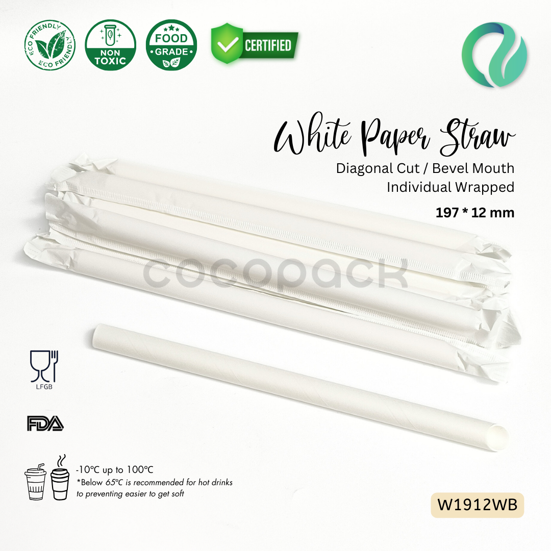 Individual Kraft Paper Straw Bevel Mouth 197*12mm - Gambar 3