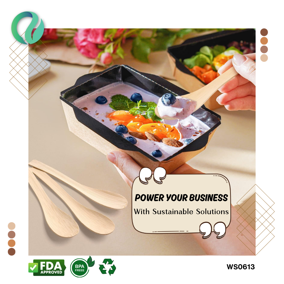 Disposable Bamboo Soup Spoon 13,7 cm - Gambar 7
