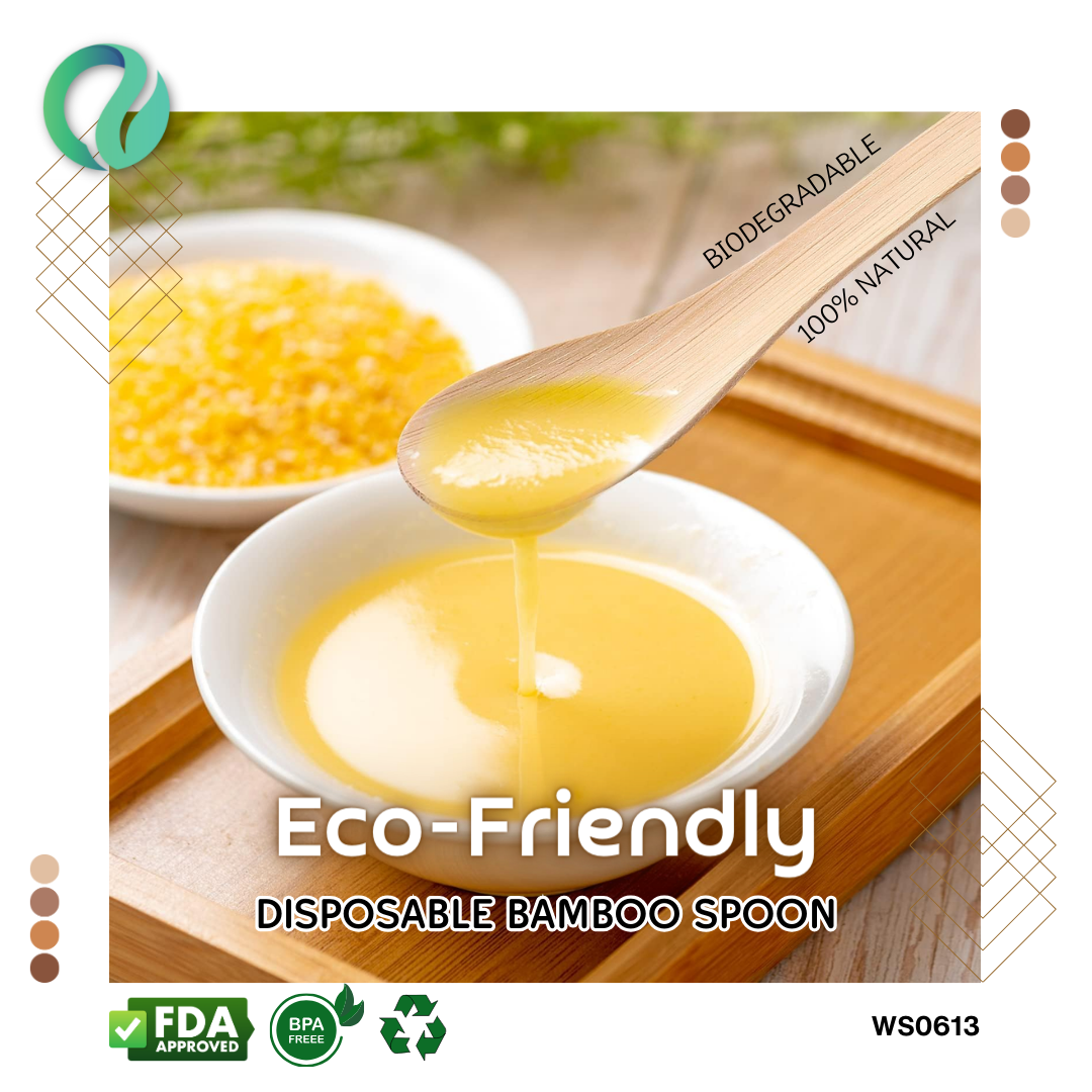 Disposable Bamboo Soup Spoon 13,7 cm - Gambar 2